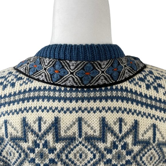 Dale of Norway Blue and White Cardigan Sweater - Picture 6 of 10